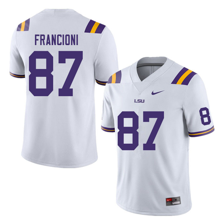 Men #87 Evan Francioni LSU Tigers College Football Jerseys Sale-White